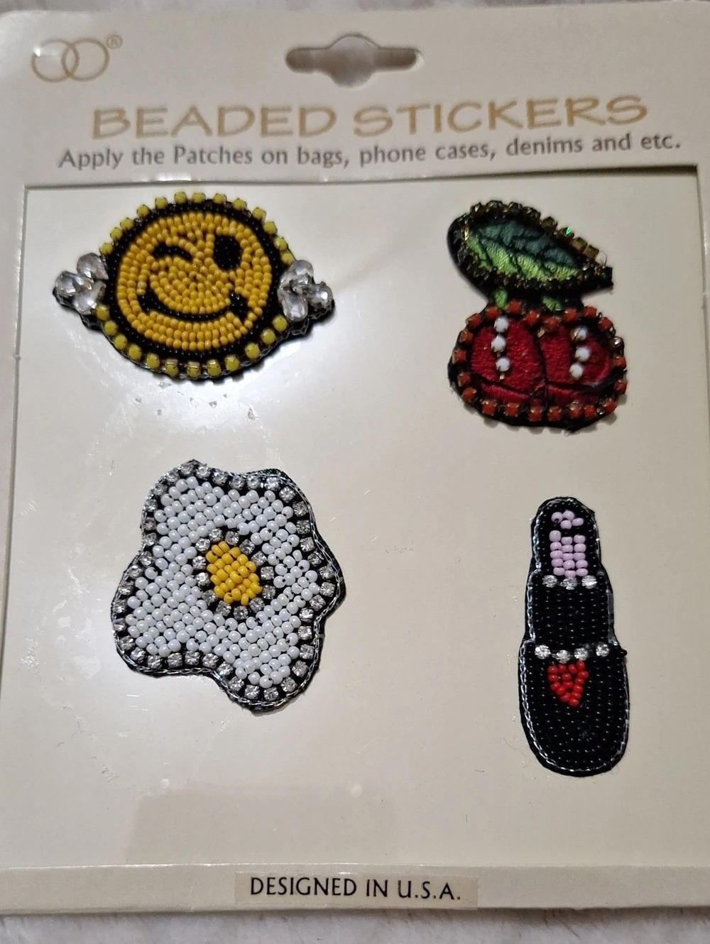 Beaded Patch Set Yellow & Black NWT